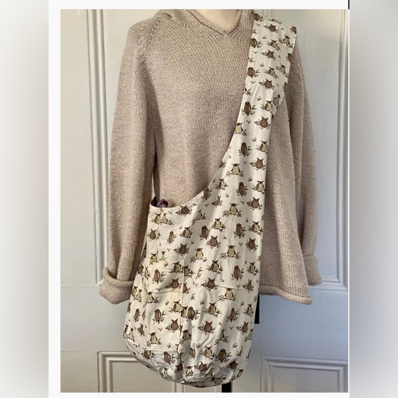 Art Studio Cotton Sling OWL Bag (Reversible) - Picture 5 of 9